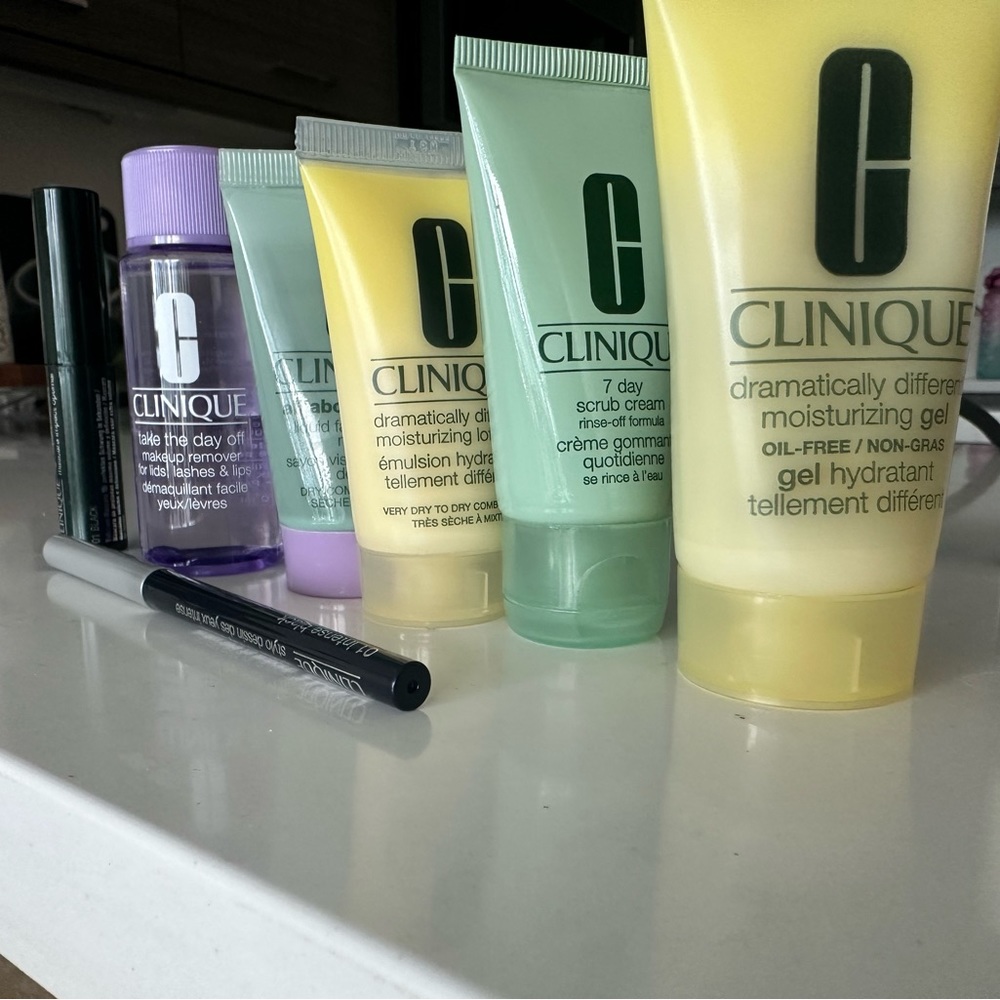 Clinique travel size skincare and makeup